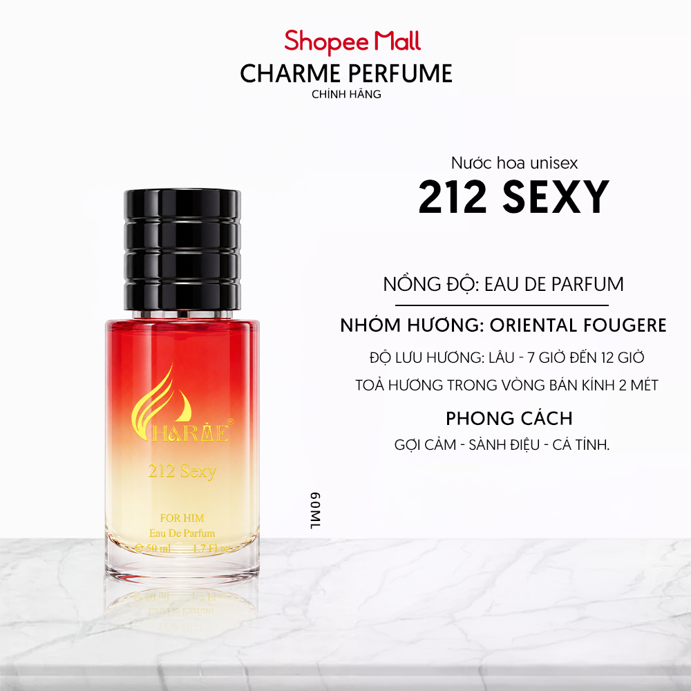 Nước hoa Charme 212 Sexy - Phong trần, lịch lãm, phóng khoáng - Nước hoa nam 50ml EDP