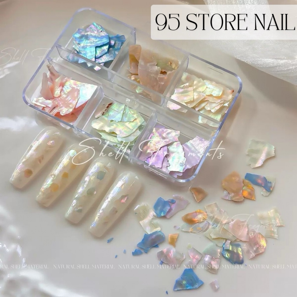 Sỏi xà cừ nail , miếng sỏi mỏng trang trí móng