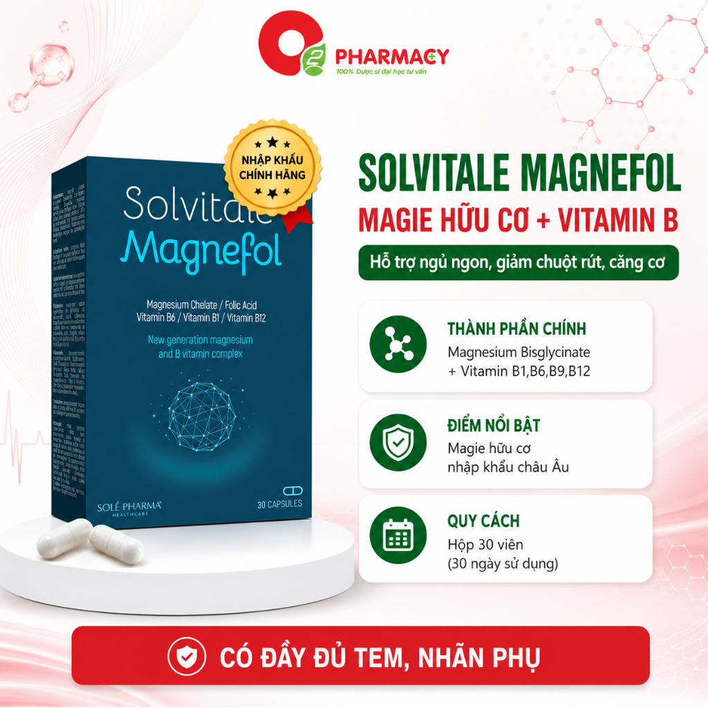SOLVITALE MAGNEFOL Magie Hữu Cơ Magnesium Bisglycinate Solvitale