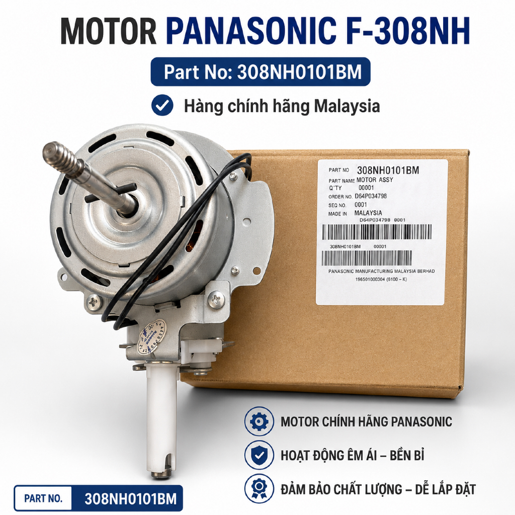 {Hàng chính hãng} MOTOR CHÍNH QUẠT LỮNG PANASONIC F308NH VÀ KDK N30NH - MADE IN MALAYSIA.