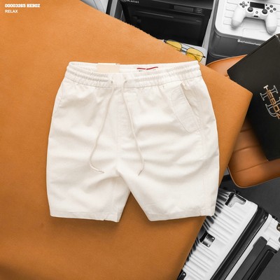 Quần short nam HEBOZ linen lưng thun 3M, quần đùi nam vải mềm lưng co giãn - 00003265