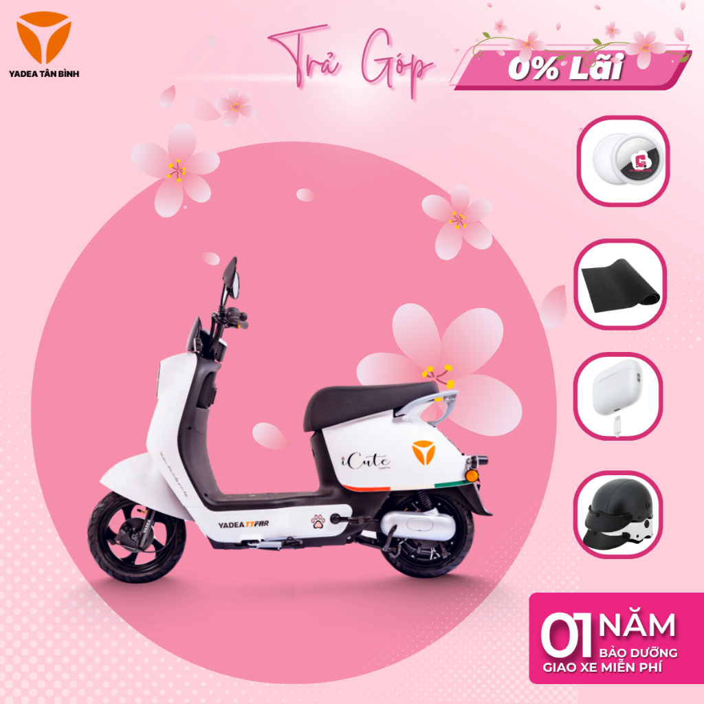 Xe Máy Điện YADEA ICUTE H - Có Bàn Đạp + Đăng Kiểm - Xe Điện Cutie