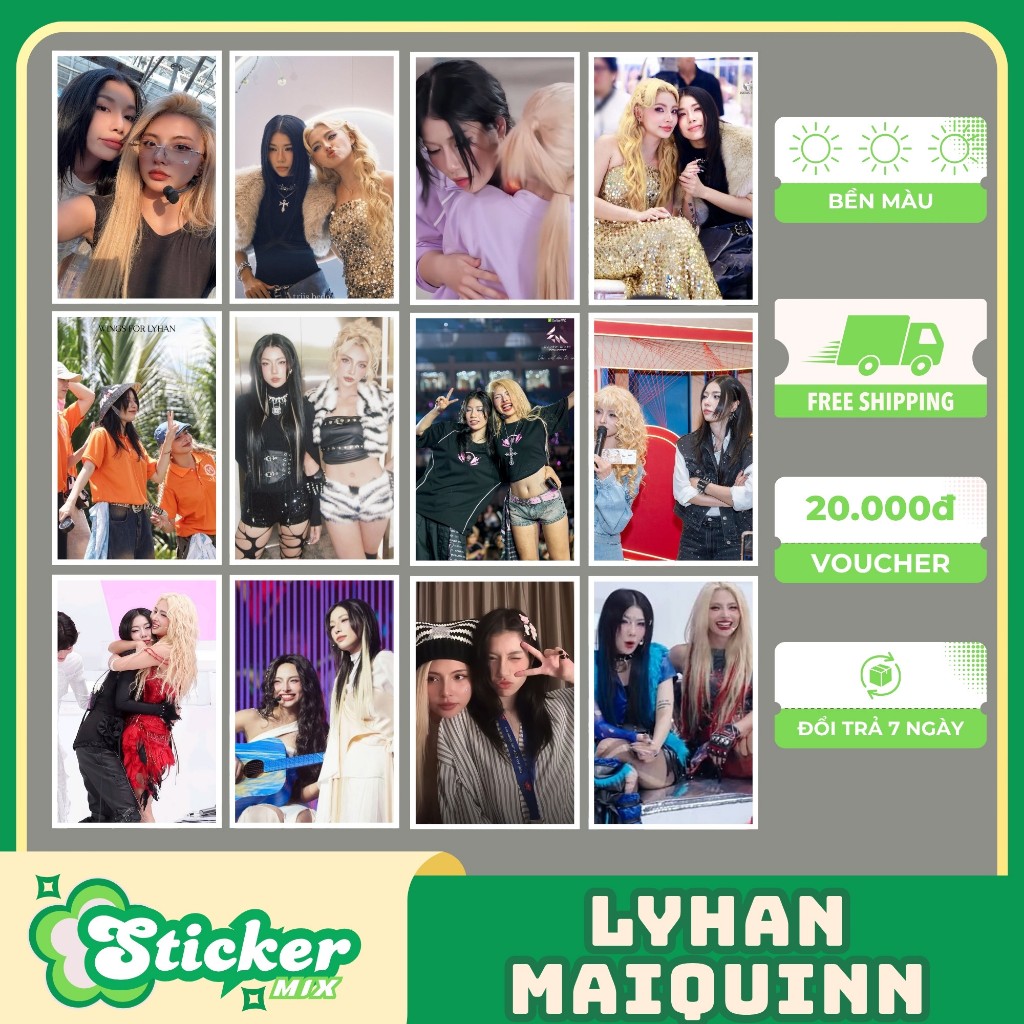 Bộ 70 hình dán OTP LYHAN MAIQUINN em xinh say hi chống nước mới nhất s543