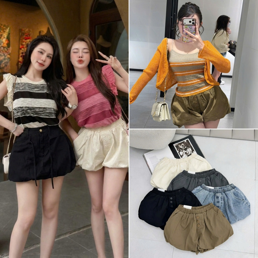 Quần short ngắn jean denim bò bí cạp chun 7238 HiNa QCCC QCL1 QS0019 #7238