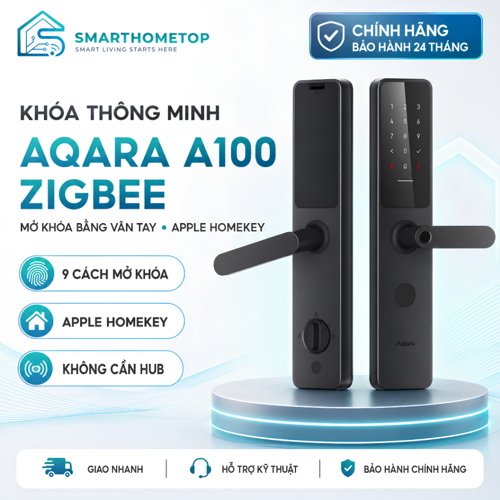 Khóa Cửa Thông Minh Aqara A100 Zigbee Vân Tay Apple HomeKit Bluetooth 5.0 NFC Mật Khẩu