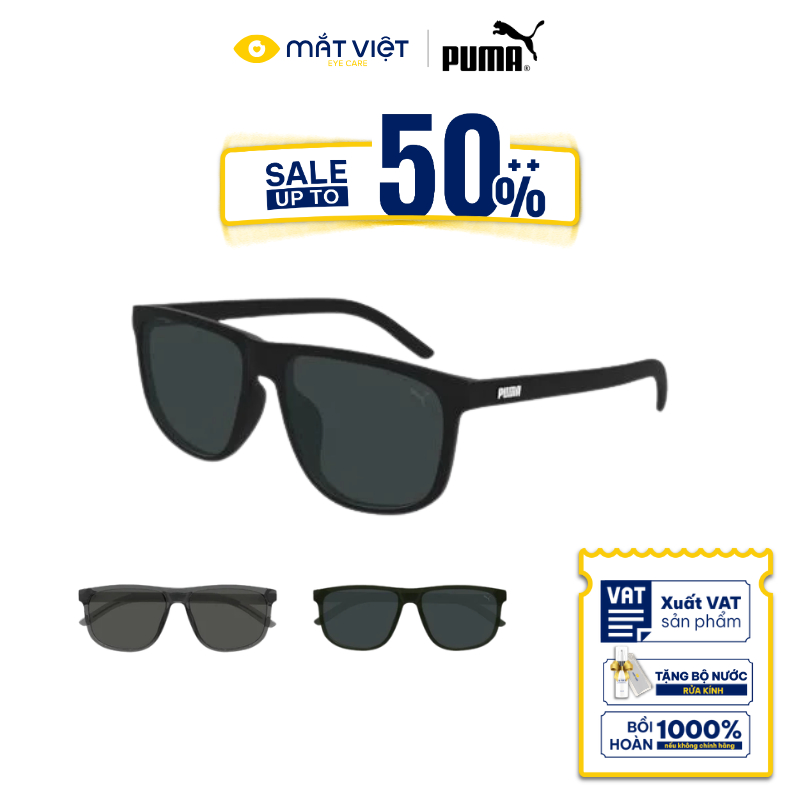 Kính Mát Nam PUMA PU0499SA Chính Hãng Chống UV, Kính Mát Phi Công, Kính Mát Thời Trang, Mắt Kính Chí
