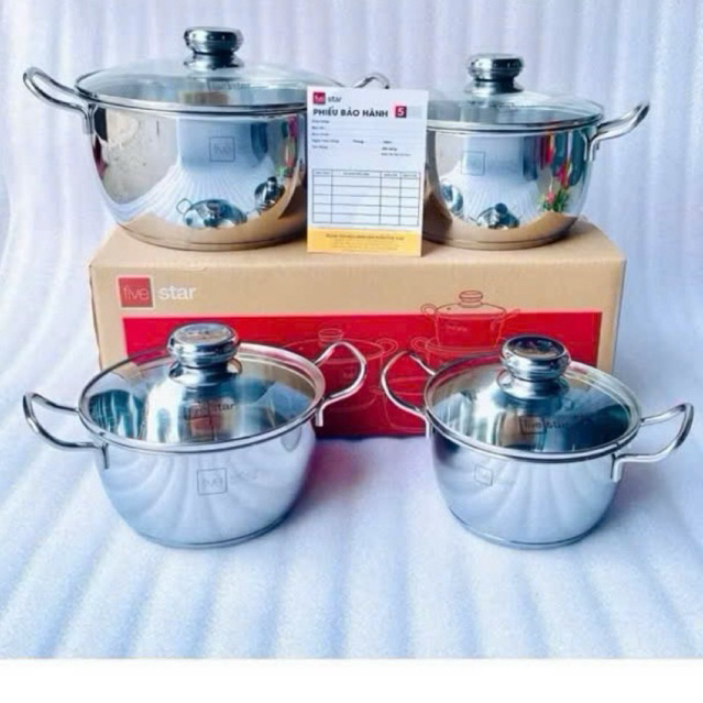 Bộ 4 NỒI FIVESTAR inox 430 chính hãng Fivestar
