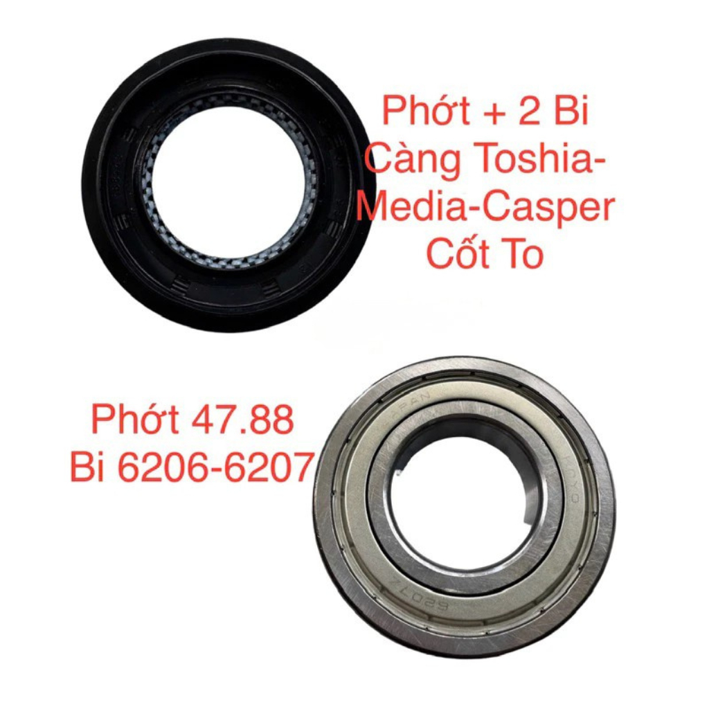 Combo 1 bộ bi phớt máy giặt Toshiba TW-BH95S2V, TW-BH105M4V, WF-85|140BGB, TW-BH95M4V, TW-BK95G4V...