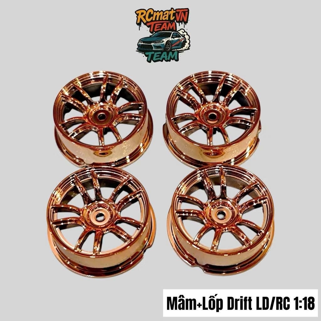 Mâm Bánh Kèm Vỏ Drift Cho Xe LDRC 1/18 LD1899 LD1898 LD1801 LD1802 LD1803 LD1803, AE86, NSX