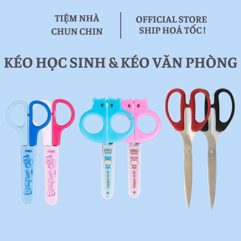 Kéo Văn Phòng Deli Và Kéo Học Sinh Deli Có Đầu Bảo Vệ Cắt Giấy An Toàn  TiệmNhàChunChin