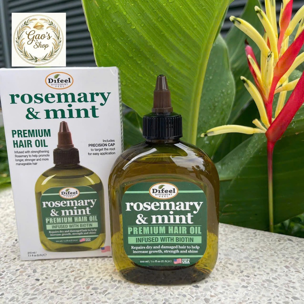 Tinh dầu dưỡng tóc Difeel Rosemary & Mint Premium Hair Oil (210ml)-Hàng Mỹ