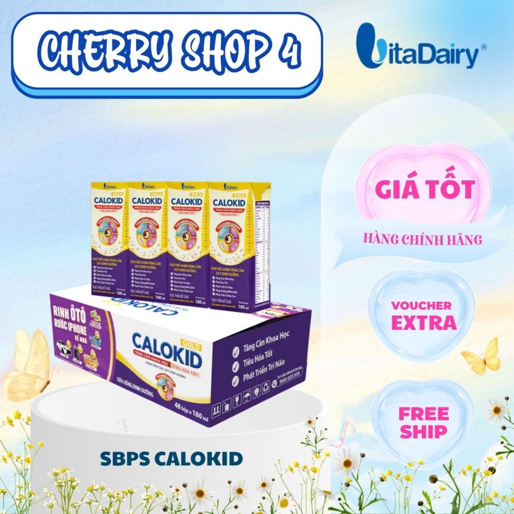 Sữa uống dinh dưỡng Calokid 110ml/180ml ( thùng 48 hộp ) - Vitadairy - Hàng Chính Hãng