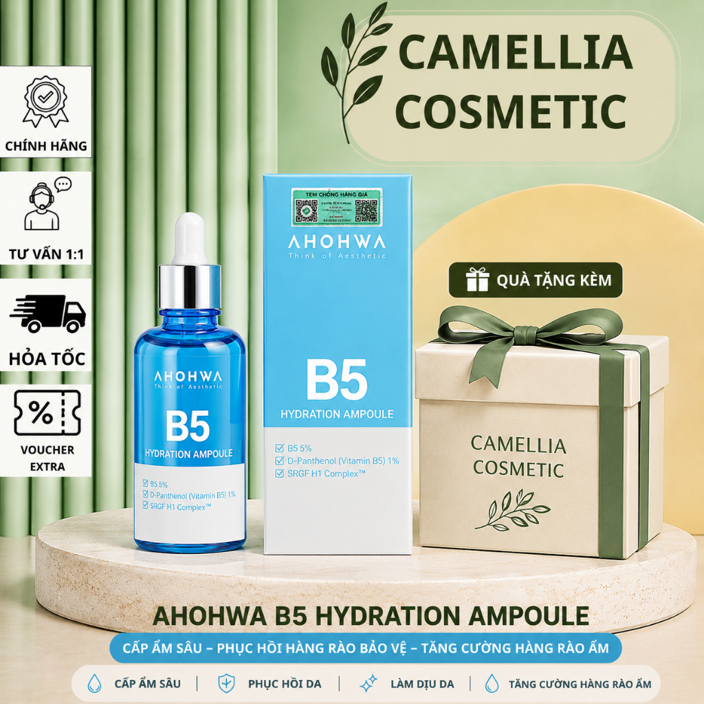 [ĐẠI LÝ CHÍNH HÃNG] AHOHWA Serum Tinh Chất Phục Hồi Ahohwa Hydration Ampoule B5 30ml
