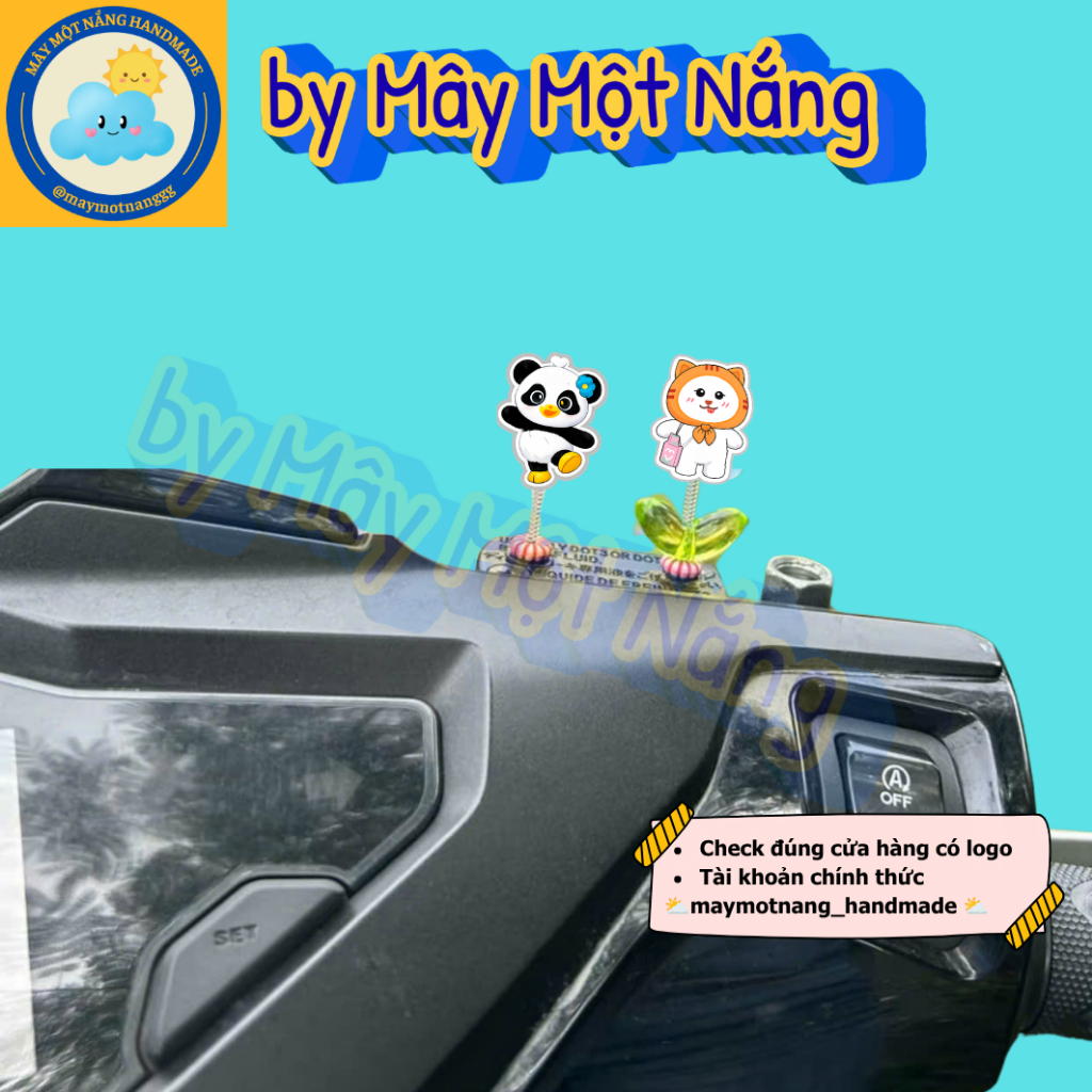 [Tặng ảnh NamtanFilm] Lò xo gắn xe linh vật Lunar dễ thương | Trang trí xe