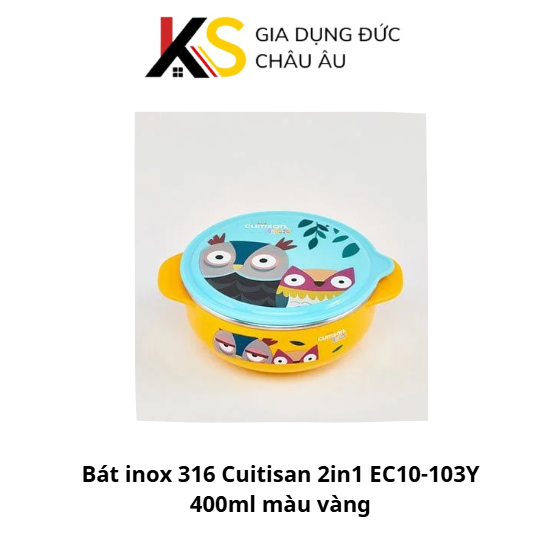 Bát inox 316 Cuitisan 2in1 EC10-103Y 400ml màu vàng