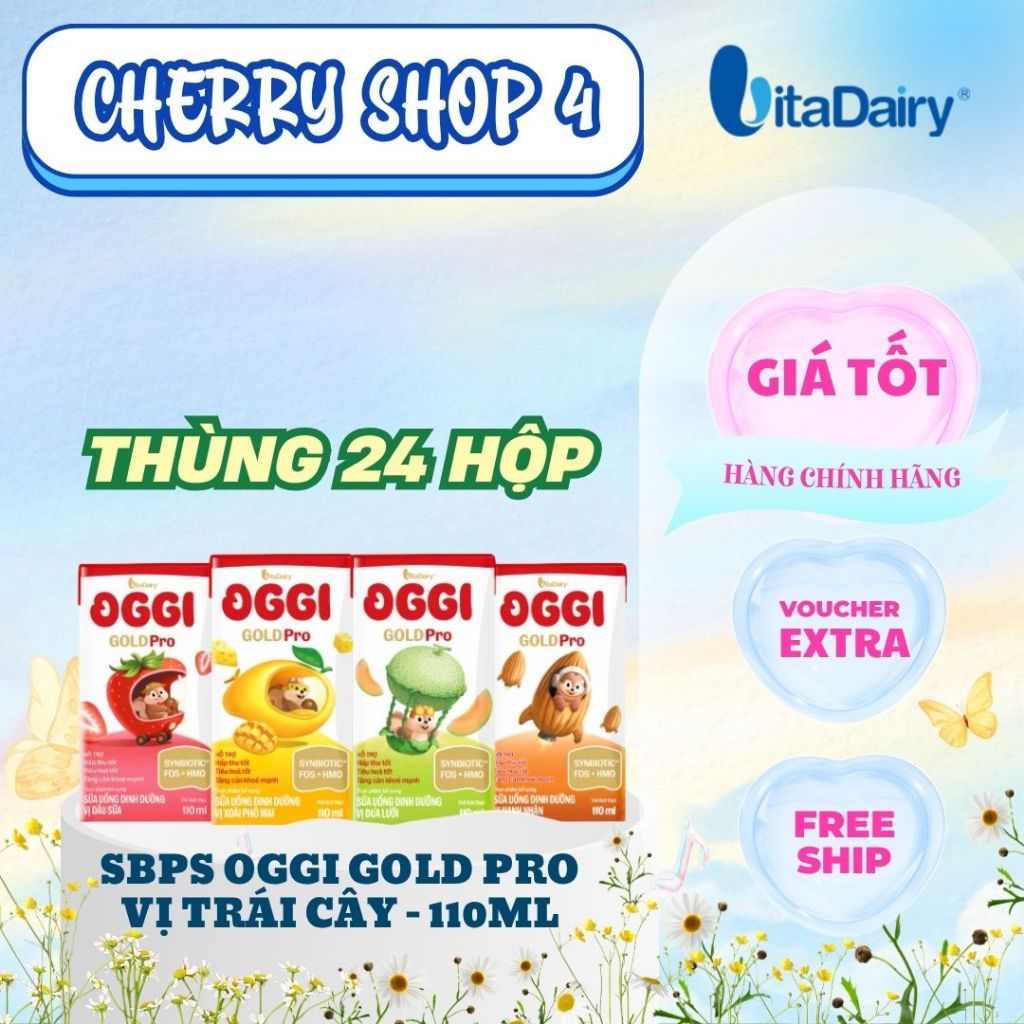 Combo 3-4 thùng - SUDD Oggi Gold Pro vị trái cây 110ml - ( thùng 24 hộp ) - Vitadairy