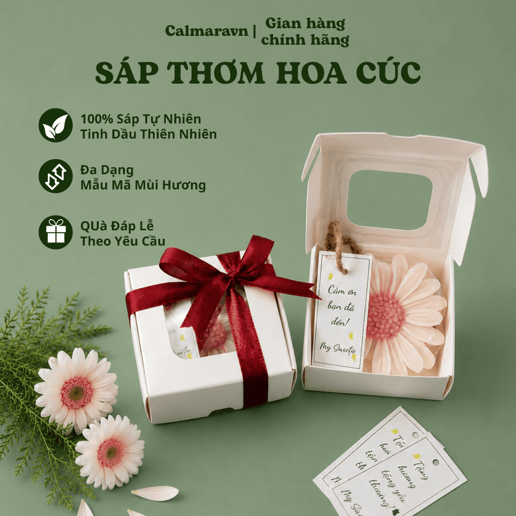 Sáp thơm Hoa Cúc Handmade 25ml treo tủ/ Ô tô/ Phòng/ Bàn làm việc nhiều mẫu mã quà tặng đáp lễ tốt nghiệp