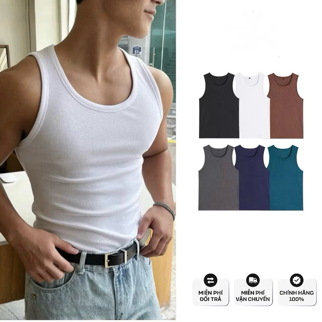 [COMBO 3 ÁO]Áo Ba Lỗ Gân Tăm Lạnh Gumax, Áo Tanktop Sát Nách Thoáng Mát Co Giãn 4 Chiều Nhiều Màu