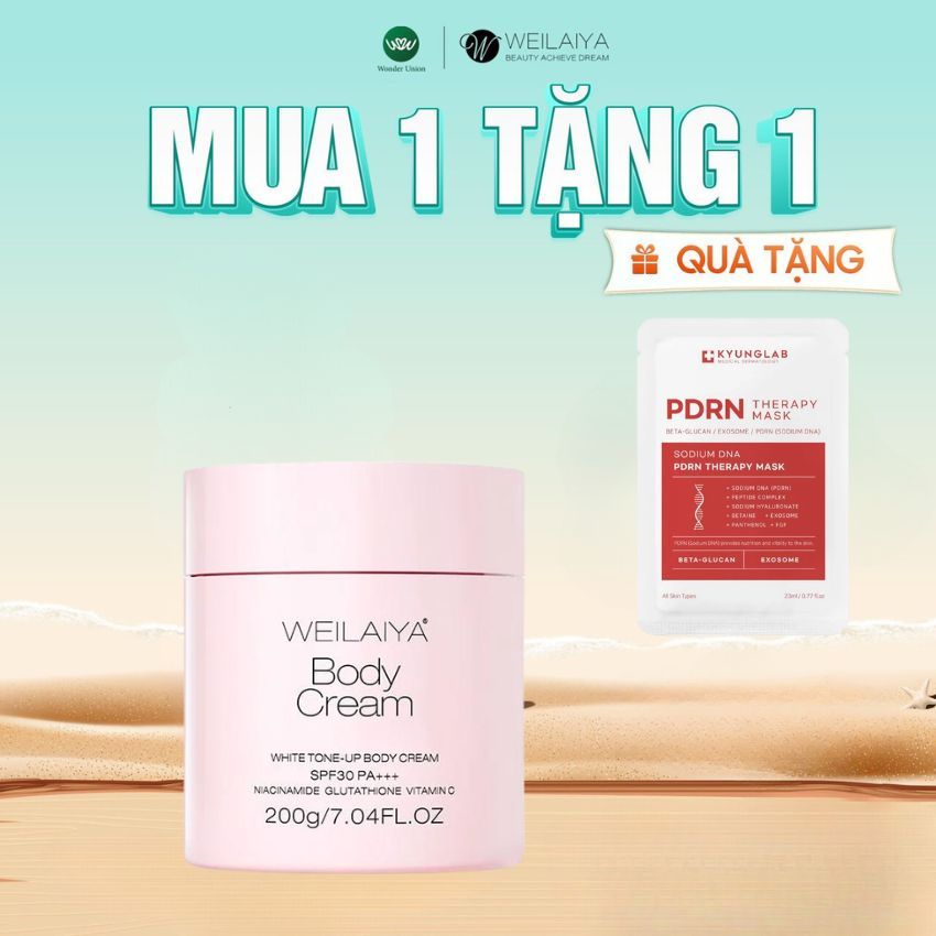 Kem body trắng da WEILAIYA dưỡng trắng da toàn thân, làm tươi da, nâng tông, chống nắng chỉ số SPF30, PA+++
