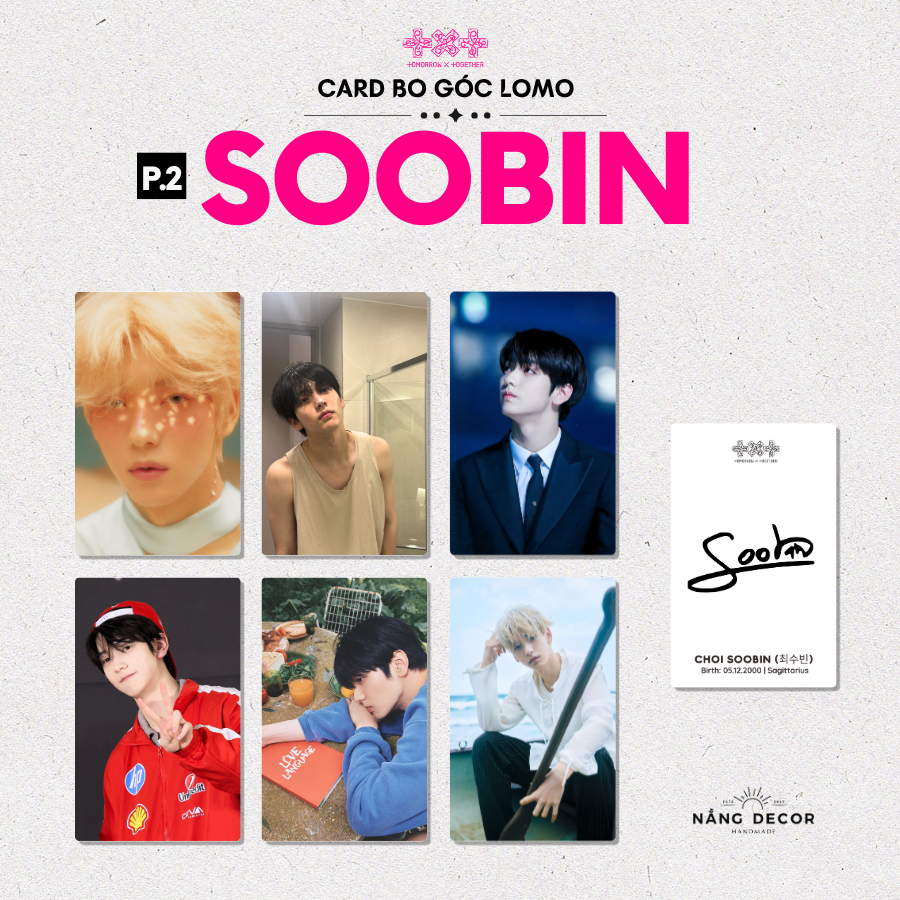 [HCM][P2] Card Bo Góc TXT SOOBIN Choi Soobin - Size 5.4 x 9cm | Nắng Decor 2015
