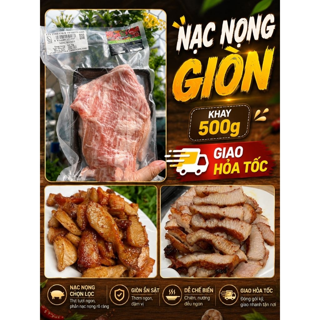 NẠC NỌNG HEO. Khay 500g (giao hỏa tốc TPHCM)