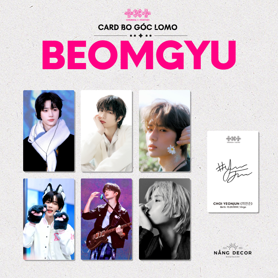 [HCM] Card Bo Góc TXT BEOMGYU Beomgyu - Size 5.4 x 9cm | Nắng Decor 2015