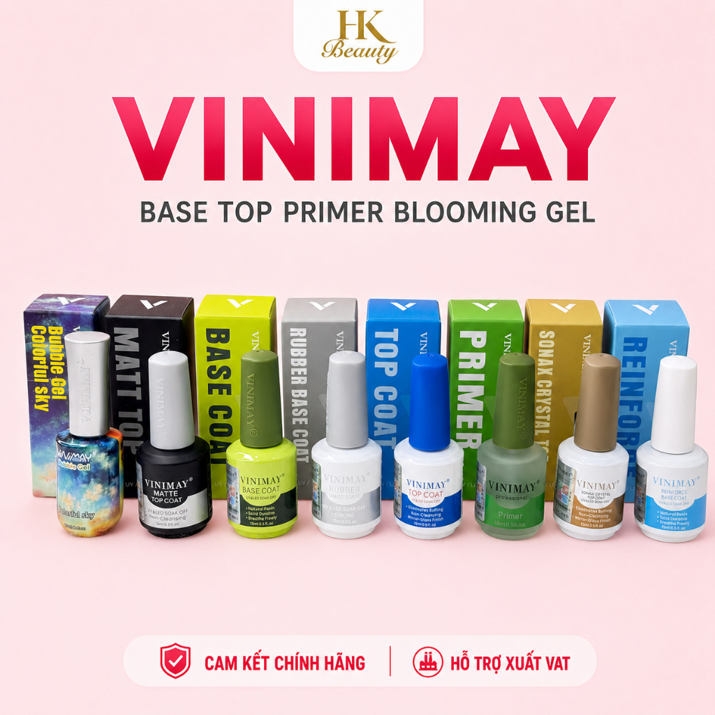 VINIMAY Base Top Primer Blooming Gel Sơn Móng Base Coat Top Coat Primer Gel Lót Phủ Tạo Loang Nail A