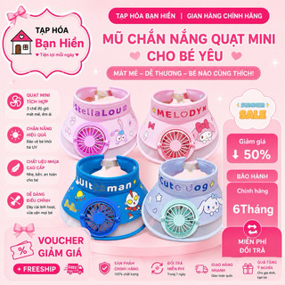 m1 Mũ Nón Chống Nắng Cho Bé, Thiết Kế Kèm Quạt USB 3 Tốc Độ Giúp Bé Thoáng Mát, Chống Nắng Thoải Mái m2