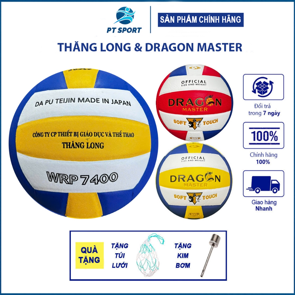 Bóng Chuyền Thăng Long WRP 7400  & Dragon Master DG7400 DG7420 Da PU Nhật đạt tiêu chuẩn thi đấu