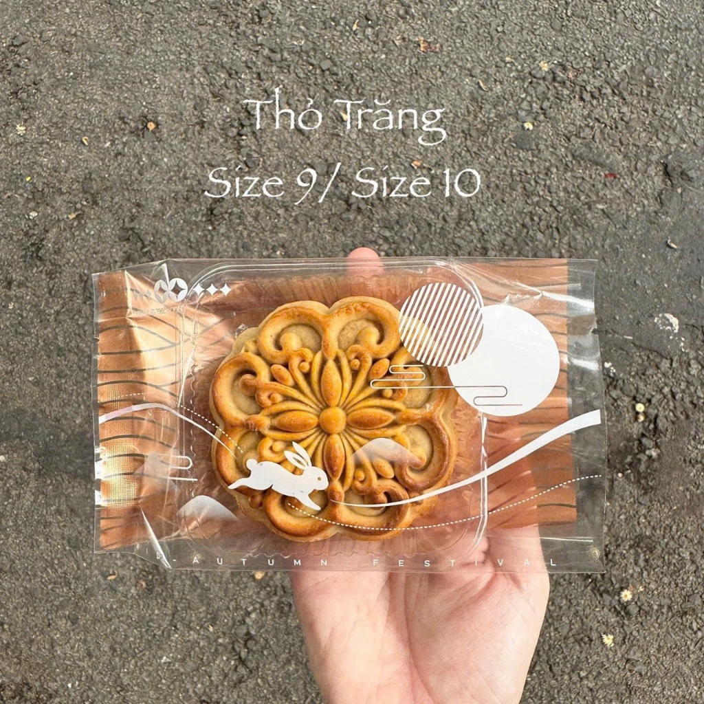 Set 100 Khay Túi Đựng Bánh Trung Thu Mẫu Thỏ Trăng 2026 Bánh 150gr-200gr