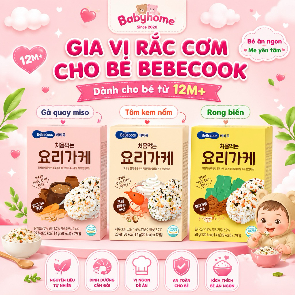 GIA VỊ RONG BIỂN RẮC CƠM CHO BÉ BEBECOOK HÀN QUỐC Babyhome