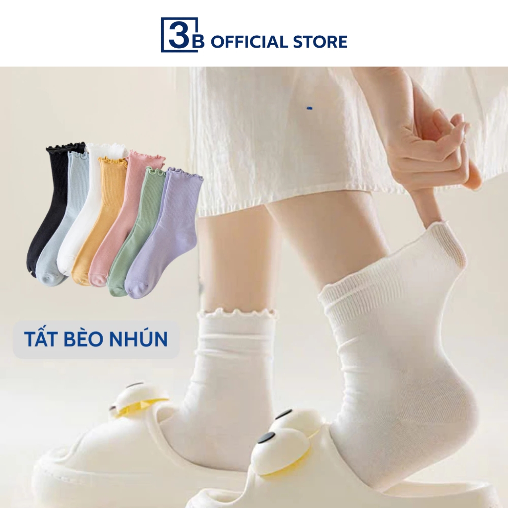 Vớ nữ cổ cao bèo nhún Hàn Quốc màu pastel Design By 3B [MS49]
