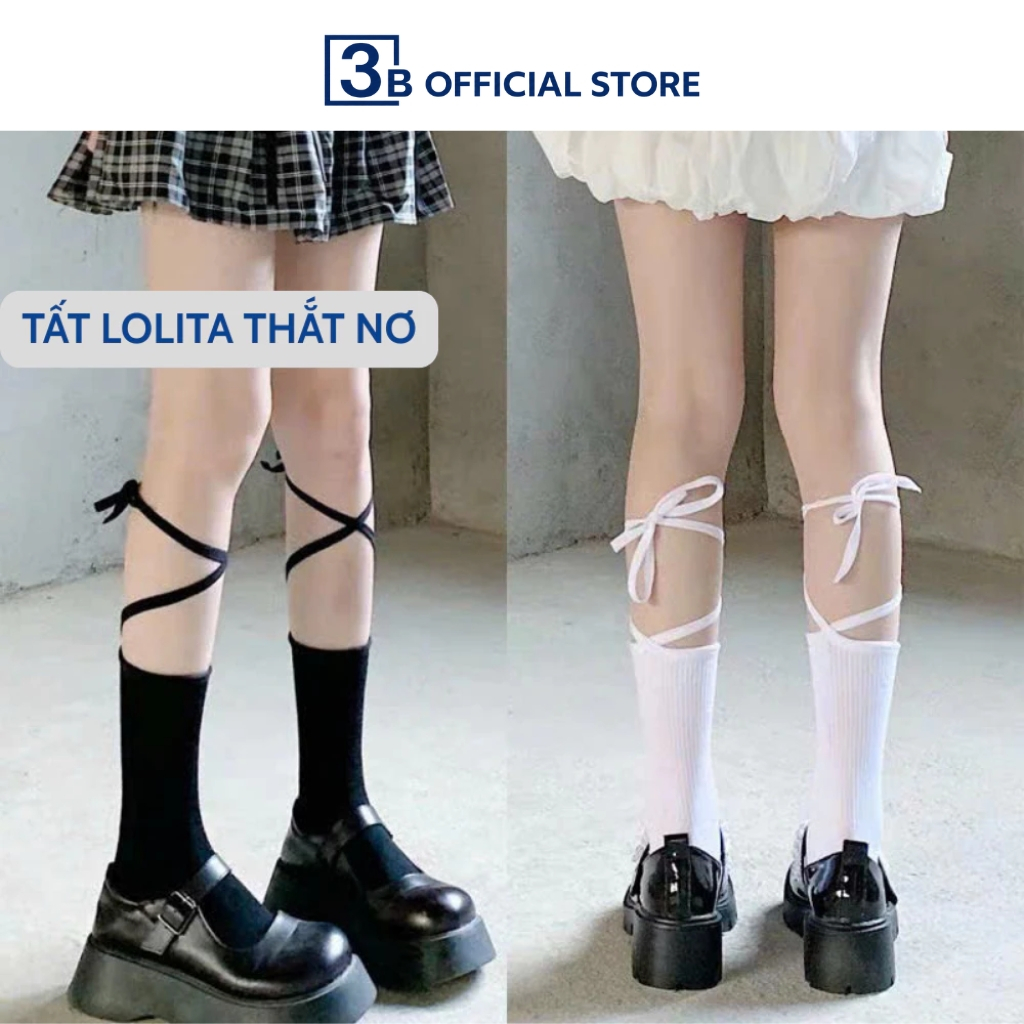 Tất lolita y2k nơ buộc dây Design By 3B phong cách cá tính