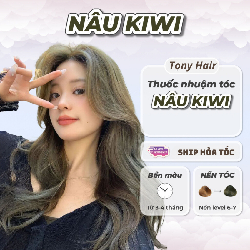 Kem Nhuộm Tóc Nâu Kiwi Ami.Hair Không Cần Tẩy – Màu Nâu Tự Nhiên Trẻ Trung