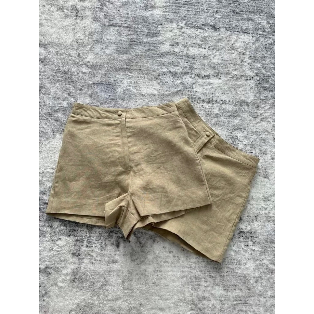 𝙏𝙄𝙉𝙔  𝙎𝙃𝙊𝙍𝙏 - Quần Short Linen Tưng Bảng Tây