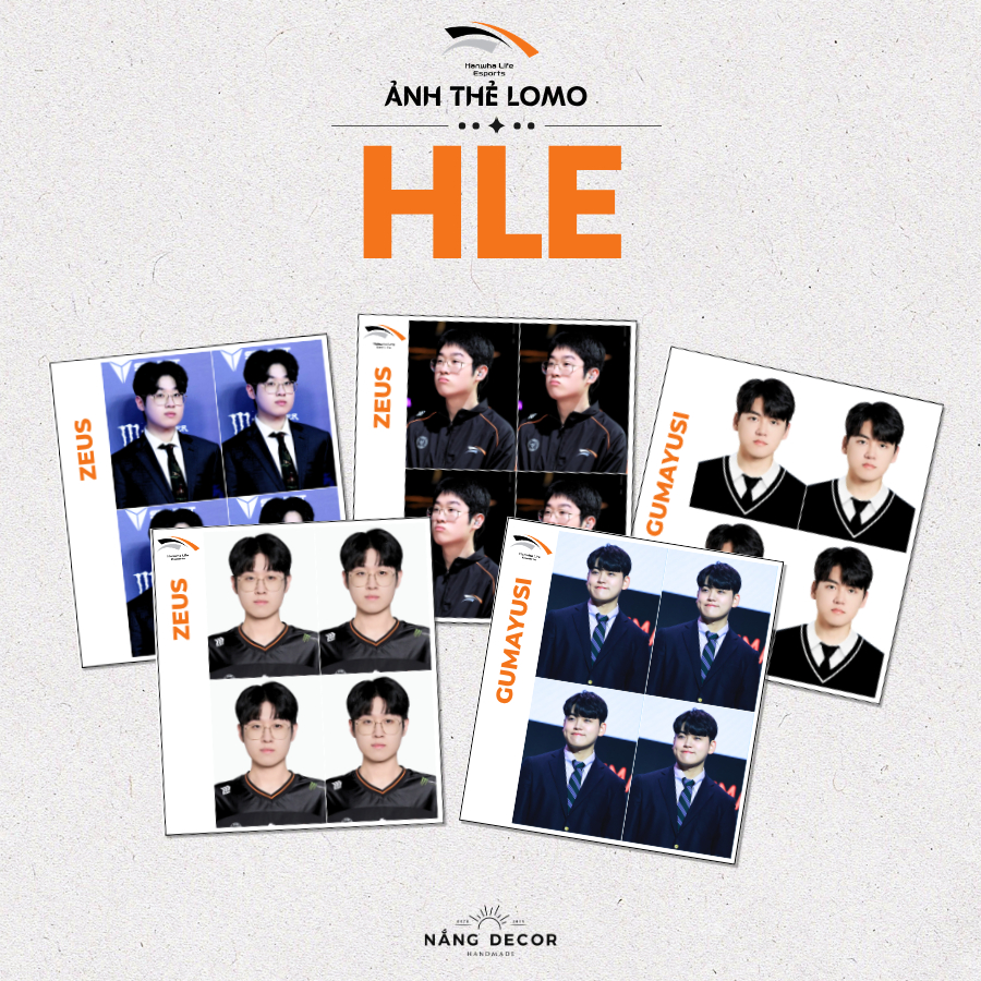 [Hỏa Tốc HCM] Ảnh thẻ trang trí HLE (Gumayusi, Zeus,…) (LOL) Full Member Size 3 x 4cm | Nắng Decor 2