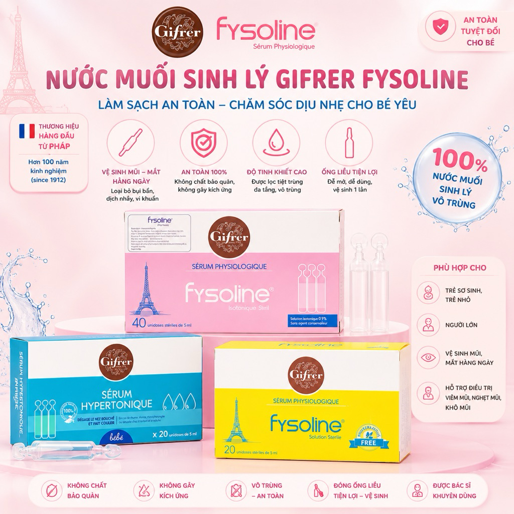 Muối vàng , hồng ,xanh Gifrer vệ sinh mũi cho bé BABYHOME