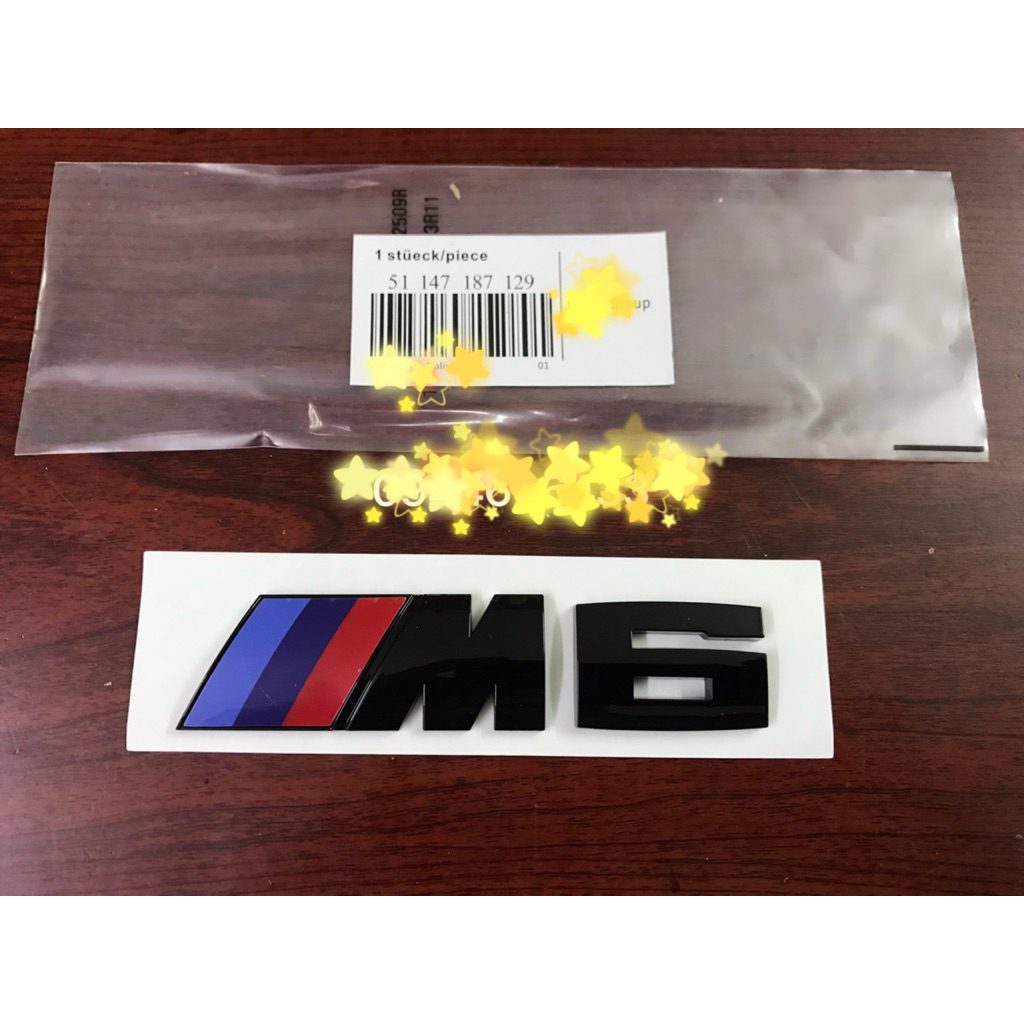 M6 Đen - Logo M6 Đen -Tem m6 - chữ m6 dán xe