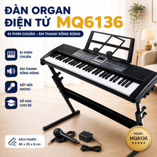 Đàn Organ Điện Tử 61 Phím Tích Hợp Nhiều Chức Năng Cho Các Bé Luyện Tập, Âm Thanh Sống Động MQ (MQ)