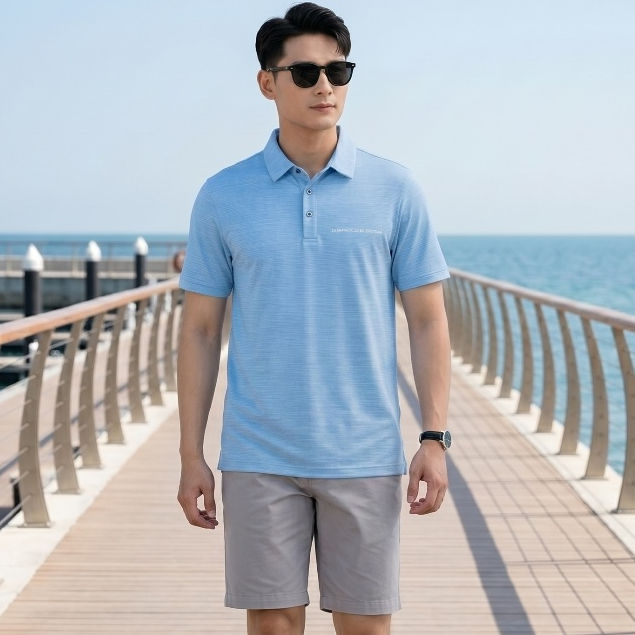 Áo polo DUGARCO STRIPES nam dáng Regular fit vải cotton ngắn tay 238PLS22001