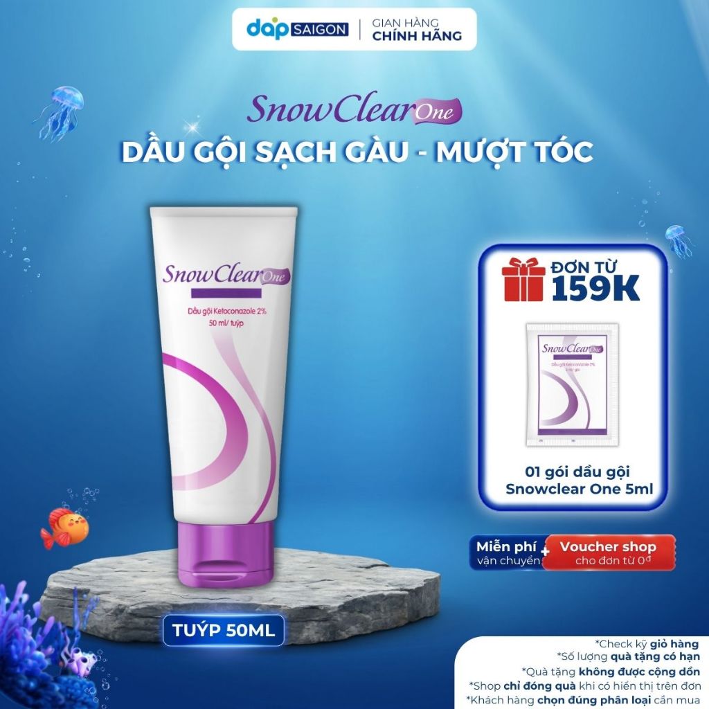 Dầu gội sạch gàu Snow Clear One tuýp 50ml hết ngứa dưỡng chất dầu dừa mềm tóc