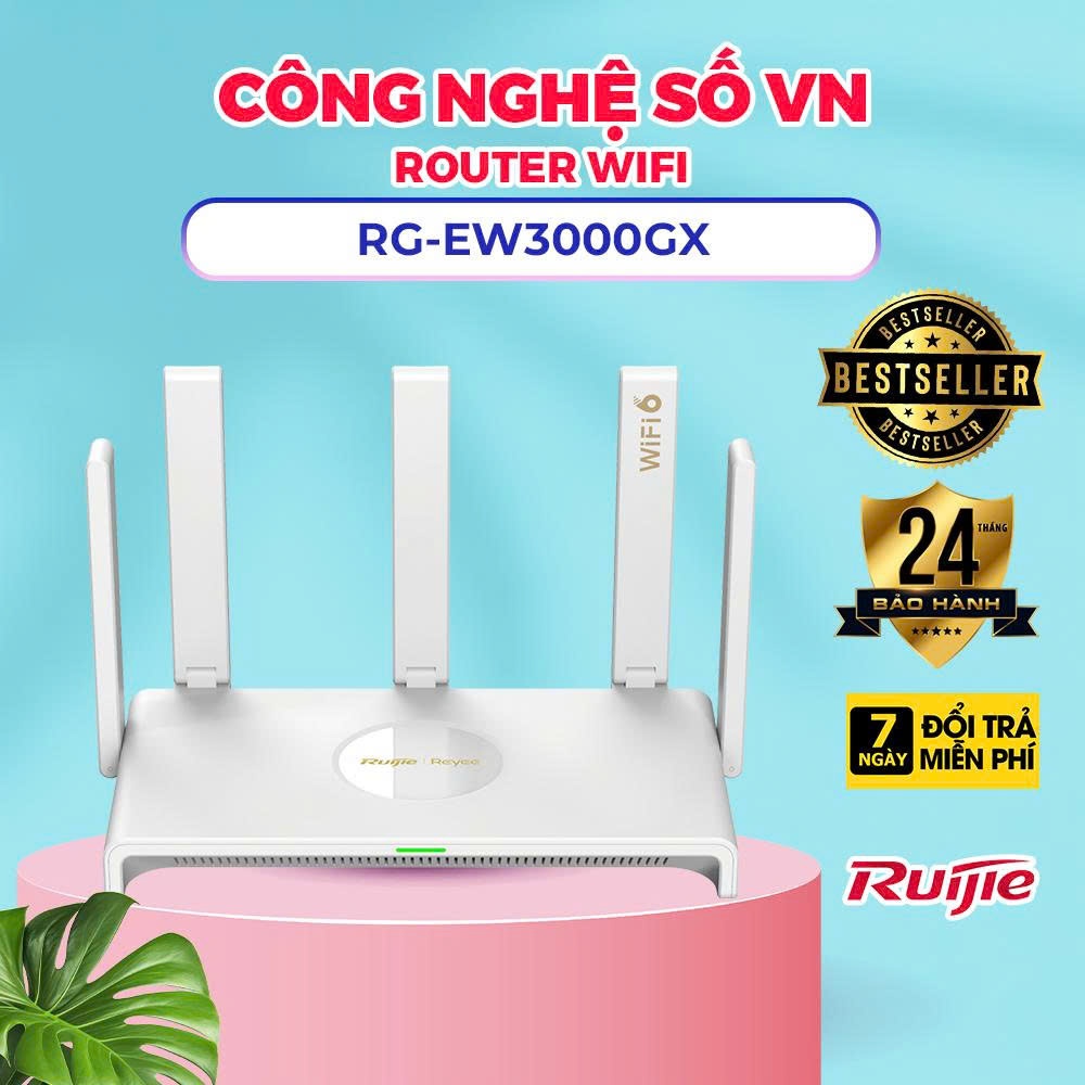 Router Wifi 6 Mesh RUIJIE Reeye RG-EW3000GX - BẢO HÀNH CHÍNH HÃNG 2 NĂM