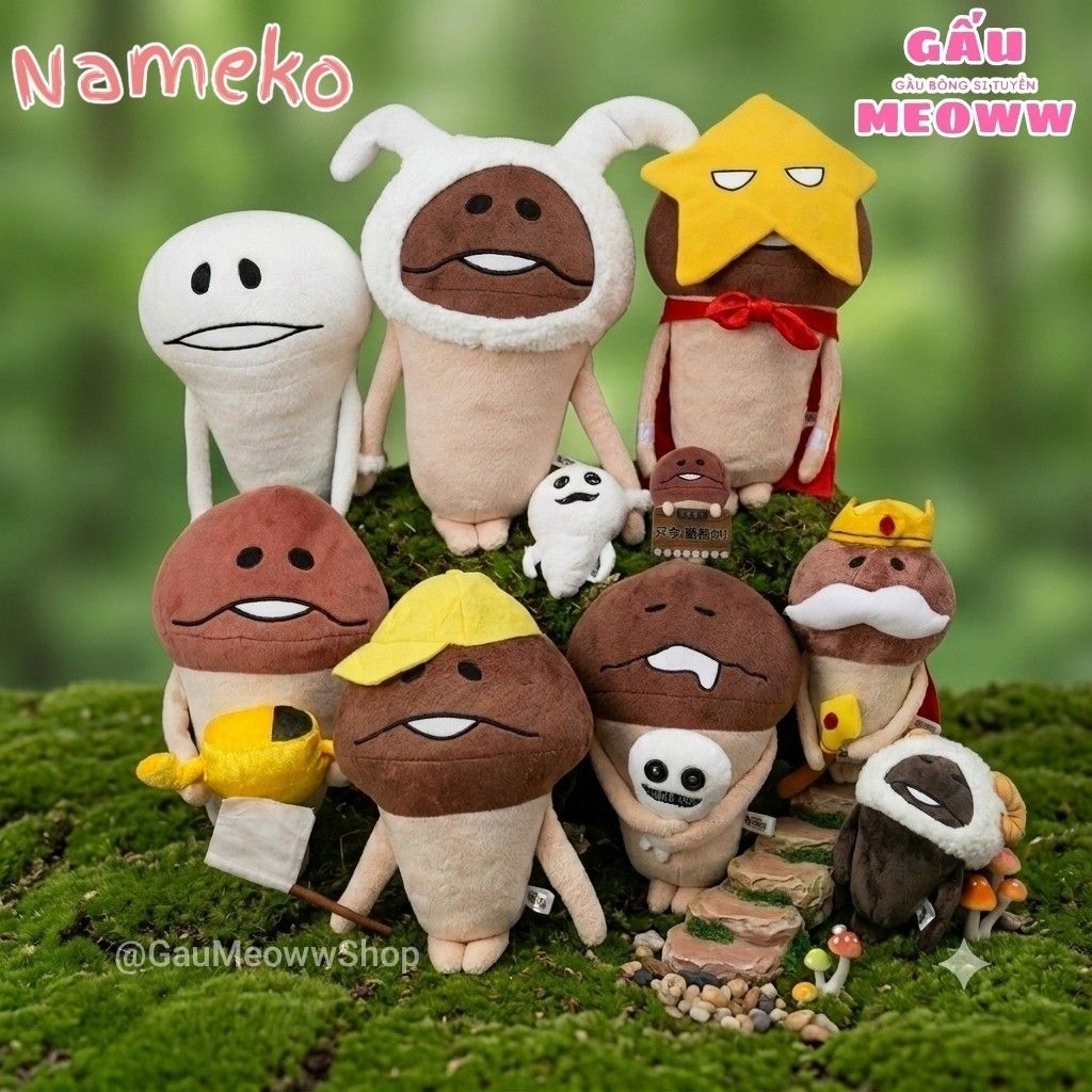 Thú nhồi bông nấm Nameko và nấm Docomo Nhật ngộ nghĩnh