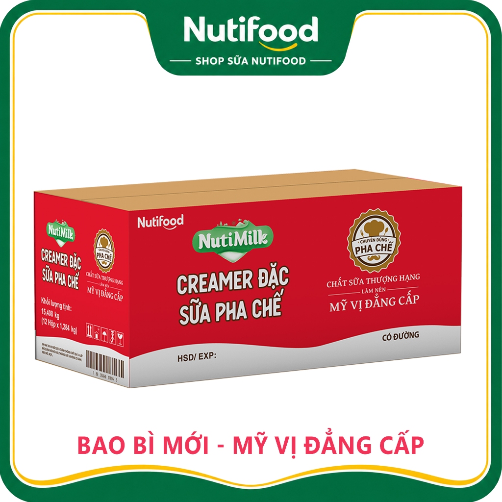Thùng 12 Hộp 1284g/ 24 Hộp 380g Creamer Sữa Đặc Pha Chế Có Đường - SHOP SỮA NUTIFOOD