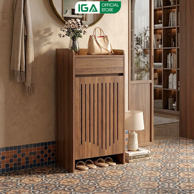 Tủ giày gỗ MDF thiết kế thông minh thoáng khí kèm ngăn kéo đa năng thương hiệu IGA - GP431
