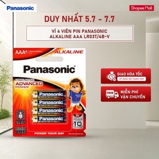 Vỉ 4 viên pin panasonic alkaline aaa lr03t/4b-v – hàng chính hãng