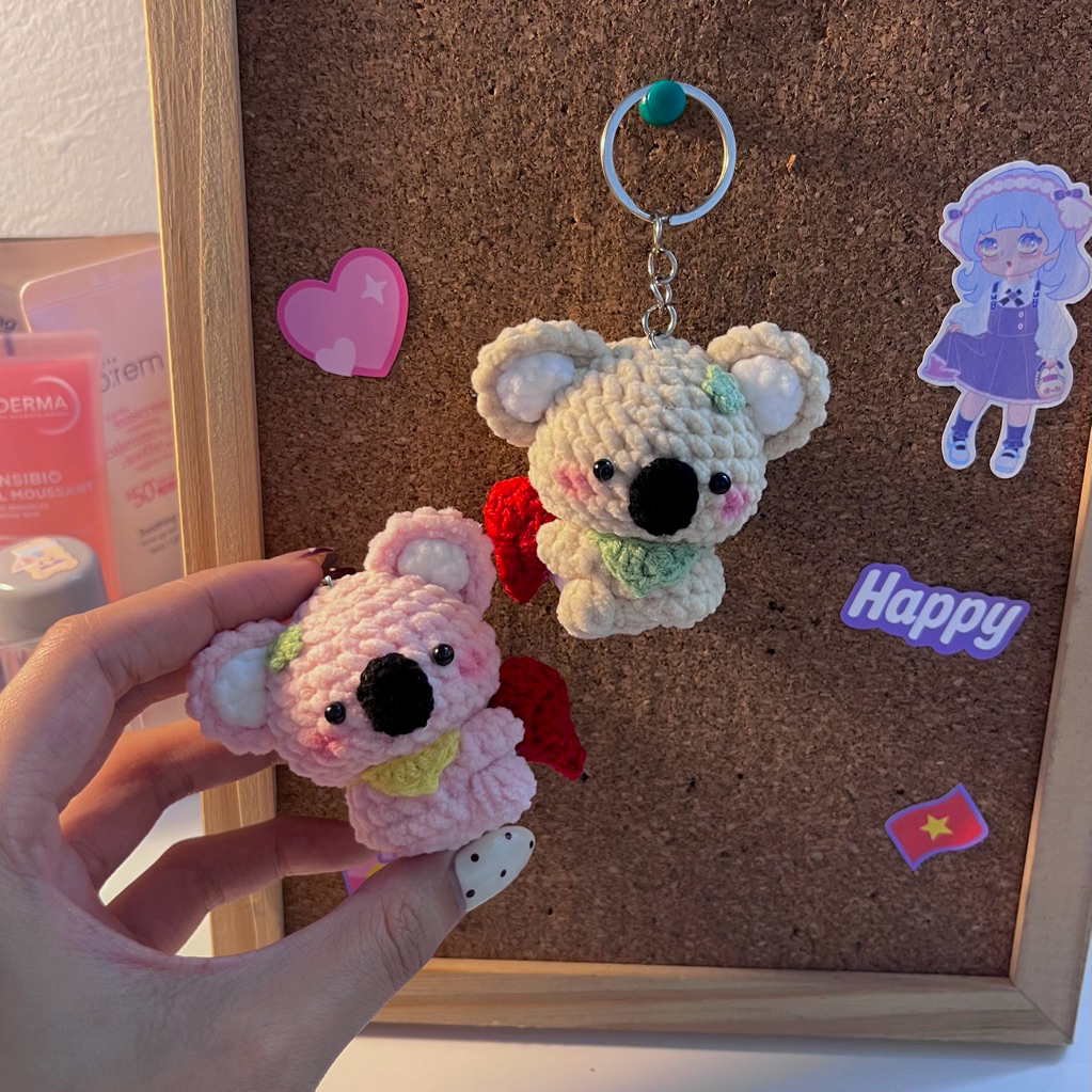 móc khoá đôi gấu túi Koala dễ thương bằng len handmade