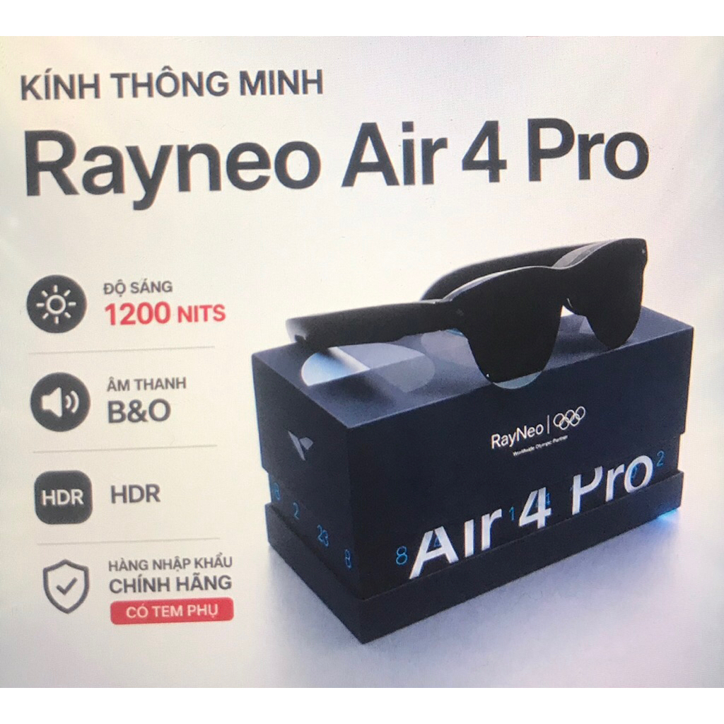 Kính Thông Minh Air 4 pro RayNeo hỗ trợ độ sáng,loa B&O,HDR10,