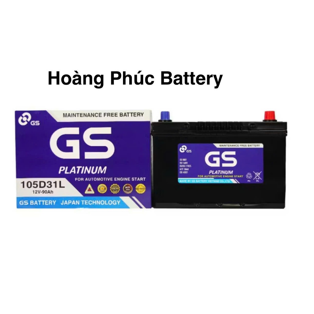 Bình ắc quy 12v miễn bảo dưỡng GS MF 105D31L (12V-90ah)