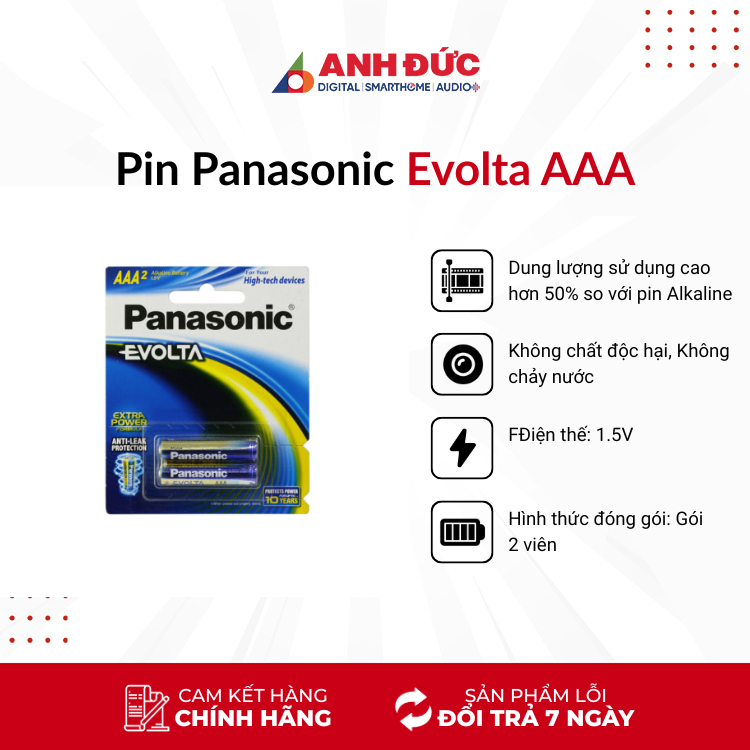 Pin Panasonic Evolta AAA (3A), hàng chính hãng